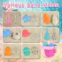 Juguetes Playa, Euakee 11 Piezas Juguetes de Arena de Playa, Juguetes Playa Bebe con Cubo, Cubo Playa con Moldes, Juego Cubo y