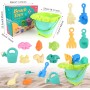 Juguetes Playa, Euakee 11 Piezas Juguetes de Arena de Playa, Juguetes Playa Bebe con Cubo, Cubo Playa con Moldes, Juego Cubo y