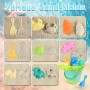 Juguetes Playa, Euakee 11 Piezas Juguetes de Arena de Playa, Juguetes Playa Bebe con Cubo, Cubo Playa con Moldes, Juego Cubo y