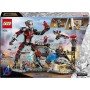 LEGO Marvel Gran Batalla de Capitán América: Civil War, Juguete de Superhéroes con Quinjet y 8 Minifiguras Inc. Capitán América,