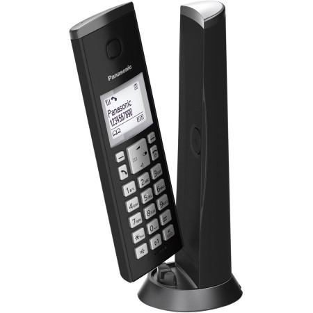 Panasonic KX-TGK210SPB Teléfono Inalámbrico Digital, Unidad Base y Auricular Único, Altavoz Manos Libres, LCD Blanco, Bloqueo de