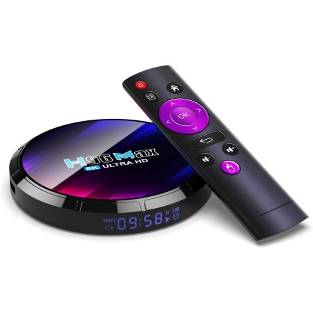 Android 13.0 TV Box, H96 MAX 4GB RAM 64GB ROM RK3528 Quad-Core 64Bit con Dual-WiFi 2.4G/5.8 GHz Ultra HD 4K H.265 WiFi Home