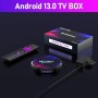 Android 13.0 TV Box, H96 MAX 4GB RAM 64GB ROM RK3528 Quad-Core 64Bit con Dual-WiFi 2.4G/5.8 GHz Ultra HD 4K H.265 WiFi Home