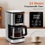 Aigostar Cora - Cafetera de goteo, Programable 24h, 1,5L, Pantalla LCD, Cafetera filtro 14 tazas, Acero inoxidable, 1000W,