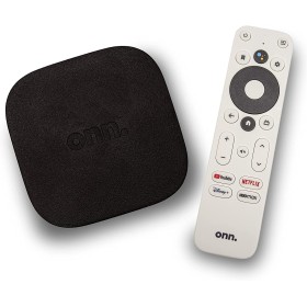 ONN Dispositivo de transmisión Android TV 4K UHD con control remoto de voz Google Assistant y cable HDMI de alta velocidad