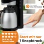 Clatronic Cafetera para 8-10 tazas de café de filtro, con jarra térmica, sistema antigoteo y desconexión automática, filtro