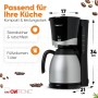 Clatronic Cafetera para 8-10 tazas de café de filtro, con jarra térmica, sistema antigoteo y desconexión automática, filtro
