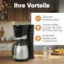 Clatronic Cafetera para 8-10 tazas de café de filtro, con jarra térmica, sistema antigoteo y desconexión automática, filtro