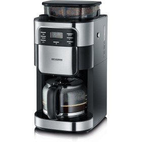 SEVERIN - Cafetera de goteo con molinillo para 10 tazas, Cafetera de filtro / Cafetera americana con jarra de cristal de 1l,