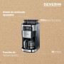 SEVERIN - Cafetera de goteo con molinillo para 10 tazas, Cafetera de filtro / Cafetera americana con jarra de cristal de 1l,