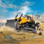 LEGO City Buldócer Amarillo - Vehículo de Obra de Juguete para Construir - 3 Minifiguras, Walkie-Talkie, Herramientas y Señales