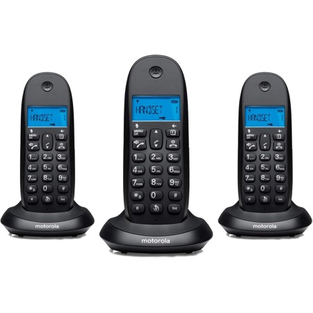 Motorola Voice - C1002GW Teléfono Fijo DECT Inalámbrico con Intercomunicador y Transferencia de Llamadas, Pantalla LED
