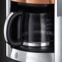 Russell Hobbs Cafetera de Goteo Luna Red - 12 Tazas, Jarra Cristal 1,8L, Programable, Soporte de Filtro Lavable, Tecnología de