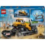 LEGO City Buldócer Amarillo - Vehículo de Obra de Juguete para Construir - 3 Minifiguras, Walkie-Talkie, Herramientas y Señales