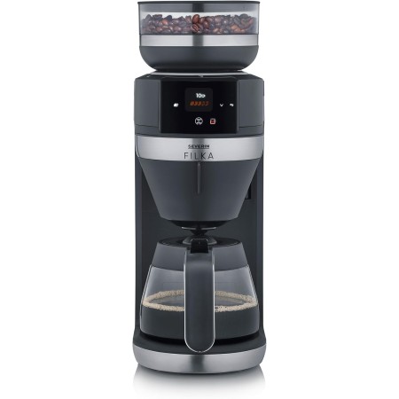 SEVERIN FILKA, cafetera de filtro totalmente automática, cafetera de filtro 5 en 1 con pantalla LED, molinillo, con jarra de