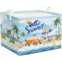 Clastyle Cajas de Almacenaje Azul Verano Costa Arenosa Palmera Cesta para Guardar Ropa Bikini Toalla de Playa Ropa Rectangular