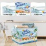 Clastyle Cajas de Almacenaje Azul Verano Costa Arenosa Palmera Cesta para Guardar Ropa Bikini Toalla de Playa Ropa Rectangular