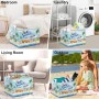 Clastyle Cajas de Almacenaje Azul Verano Costa Arenosa Palmera Cesta para Guardar Ropa Bikini Toalla de Playa Ropa Rectangular