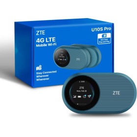 ZTE U10S Pro Blue, 4G+LTE Mobile Wi-Fi 6, enrutador portátil desbloqueado, conecta 32 dispositivos, 3000 mAh, 10 horas de