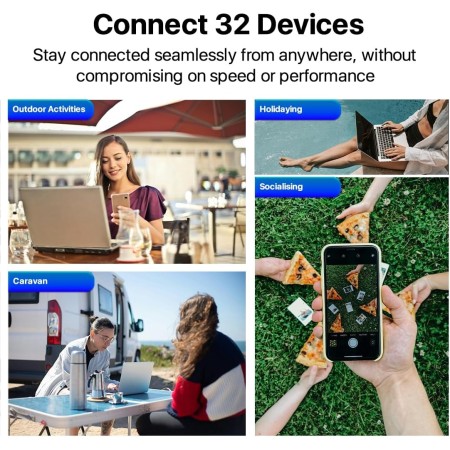 ZTE U10S Pro Blue, 4G+LTE Mobile Wi-Fi 6, enrutador portátil desbloqueado, conecta 32 dispositivos, 3000 mAh, 10 horas de