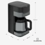 KLARSTEIN Cafetera Goteo 10 Tazas con Capacidad de 1.2L, Cafeteras Pequeñas Filtro 800W, Cafetera Americana Café Molido con
