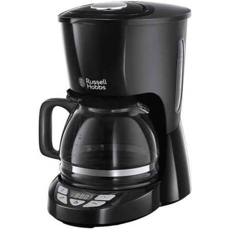 Russell Hobbs Cafetera de Goteo Textures Plus - 10 Tazas, Capacidad de 1,25L, Soporte de Filtro Extraíble, Tecnología de Rociado