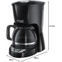 Russell Hobbs Cafetera de Goteo Textures Plus - 10 Tazas, Capacidad de 1,25L, Soporte de Filtro Extraíble, Tecnología de Rociado