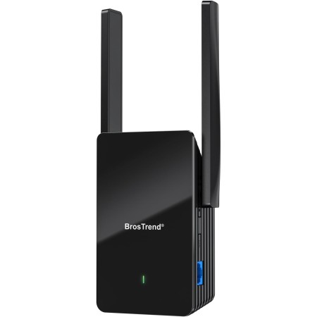 BrosTrend Repetidor WiFi 6 AX1500, Amplificador Señal WiFi con Puerto Ethernet Gigabit, Double Banda 5GHz y 2.4GHz WiFi Extender