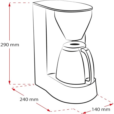 Melitta Cafetera de filtro con jarra de vidrio, Para 5 tazas de café, Single 5, Blanco, M720-1/1