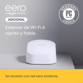 Router wifi de malla eero 6 de Amazon | Con Ethernet de 500 Mb/s, 140 m2 de cobertura y capacidad para conectar más de 75