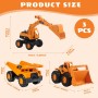 Phlognfy Juguete de Arena Excavadora Arenero, 3pcs Niños Excavadora Juguete Conjunto, con Volquete Camión Excavadora Cargador