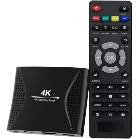 ZUMKUNM Reproductor Multimedia Digital 4K UHD y 1080P para Tarjetas USB y microSD señalización Digital H.265 H.264 MP4 MKV Video