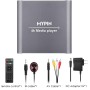 MYPIN Reproductor Multimedia 4K, Media Player con Control Remoto para Disco Duro de 8TB/Unidad USB/Tarjeta TF/H.265 MP4 PPT MKV