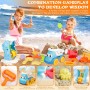 GUHAOOL Juguetes Playa, 30 Piezas Juguetes de Playa para Niños con Cubo, Moldes de Arena, Rueda de Agua,Camión de Arena, Palas y