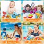 GUHAOOL Juguetes Playa, 30 Piezas Juguetes de Playa para Niños con Cubo, Moldes de Arena, Rueda de Agua,Camión de Arena, Palas y