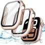 JETech Funda Impermeable con Protector de Pantalla para Apple Watch Series 9 8 7 41mm, Cristal Vidrio Templado Incorporado