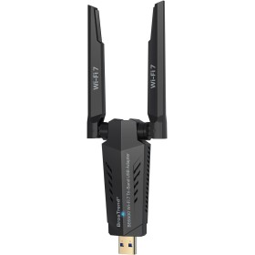 BrosTrend Wi-Fi 7 Adaptador WiFi USB para PC, BE6500Mbps Tri-Banda 6GHz + 5GHz + 2.4GHz Antena WiFi PC Largo Alcance, Receptor