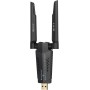 BrosTrend Wi-Fi 7 Adaptador WiFi USB para PC, BE6500Mbps Tri-Banda 6GHz + 5GHz + 2.4GHz Antena WiFi PC Largo Alcance, Receptor