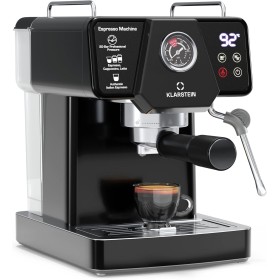 Klarstein Libeica Cafetera Espresso – 19 Bares, 1350W, Acero Inoxidable, Boquilla de Vapor, Depósito 1,8L, Panel Táctil, Para