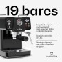 Klarstein Libeica Cafetera Espresso – 19 Bares, 1350W, Acero Inoxidable, Boquilla de Vapor, Depósito 1,8L, Panel Táctil, Para