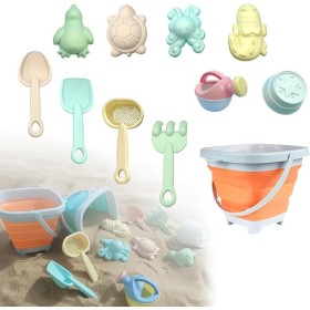 HPiano 11 Piezas Juguetes de Playa para Niños,Juguetes Arena Juegos,Juegos Playa con Cubo Playa, Juegos de Cubos, Palas