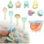 HPiano 11 Piezas Juguetes de Playa para Niños,Juguetes Arena Juegos,Juegos Playa con Cubo Playa, Juegos de Cubos, Palas