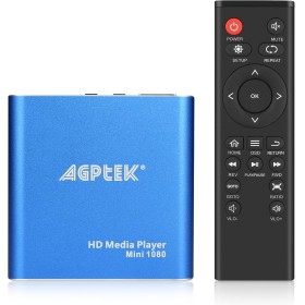 Reproductor Multimedia, Mini HD Media Player HDMI Reproductor Multimedia para TV con Control Remoto para -MKV/RM/MP4/AVI
