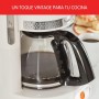 Moulinex Cafetera filtro Soleil FG381A - Cafetera de filtro vintage de 1000 W, capacidad de 1,25 L, jarra de cristal, sistema
