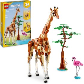 Lego Creator 3 en 1 Safari de Animales Salvajes con Jirafa de Juguete Convertible en Figuras de Gacelas y León, Juego de
