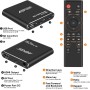 4K@30hz HDMI Reproductor Multimedia con Salida de HDMI/AV, Media Player para 14TB HDD/Unidad USB de 512 G/Tarjeta SD/H.265 MP4,