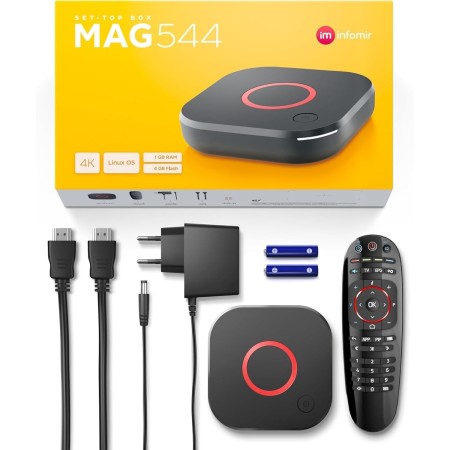 mag 544 Original Infomir & DM-Digital, MAG544 Sin Wİ-Fİ Linux 4K Set Top Box Multimedia Player Internet TV Receptor 4K UHD HDMI