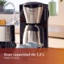 Philips Cafetera - Jarra Térmica 1.2L, hasta 15 Tazas, Acero Inox, Plateado/Negro (HD7546/20)
