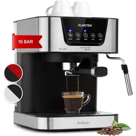 Klarstein Cafetera Espresso 1.8L con Espumador de Leche, Cafeteras de 20 Bares, Cafetera Automaticas de 1350W para Café Molido,