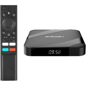 Qussedser ATV Android 14 Smart TV Box 4 GB + 64 GB AV1 S905W2 Quad-Core Dual WiFi Control Remoto por Voz Reproductor Multimedia